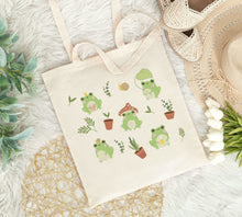 Load image into Gallery viewer, Garden Frog Tote Bag
