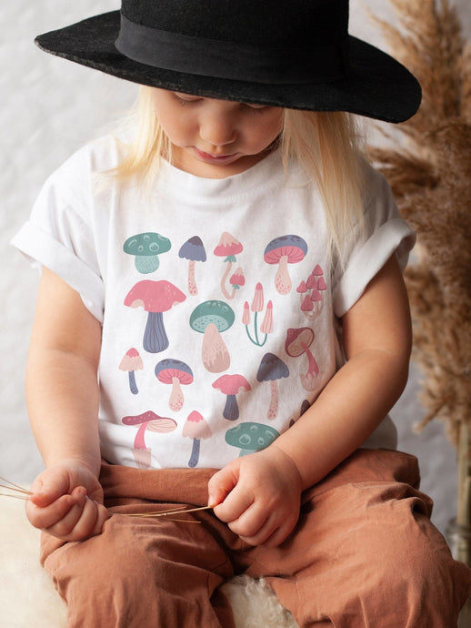 Playful Mushrooms Toddler Tee - Tiny Beast Designs