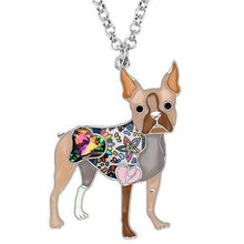 Load image into Gallery viewer, Boston Terrier Enamel Necklace - Tiny Beast Designs
