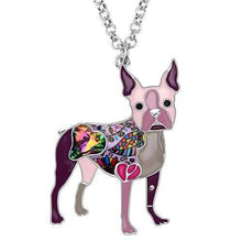 Load image into Gallery viewer, Boston Terrier Enamel Necklace - Tiny Beast Designs
