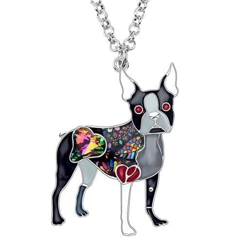 Boston Terrier Enamel Necklace - Tiny Beast Designs