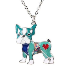Load image into Gallery viewer, Boston Terrier Puppy Enamel Necklace - Tiny Beast Designs
