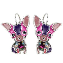 Load image into Gallery viewer, Chihuahua Enamel Drop Earrings - Tiny Beast Designs
