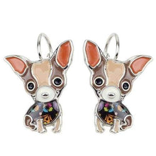 Load image into Gallery viewer, Chihuahua Enamel Drop Earrings - Tiny Beast Designs
