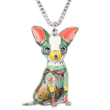 Load image into Gallery viewer, Chihuahua Enamel Necklace - Tiny Beast Designs
