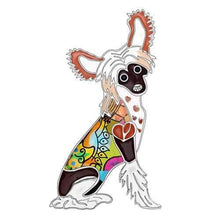 Load image into Gallery viewer, Chinese Crested Enamel Brooch - Tiny Beast Designs
