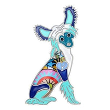 Load image into Gallery viewer, Chinese Crested Enamel Brooch - Tiny Beast Designs
