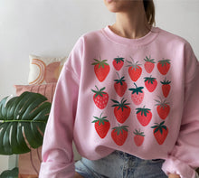 Load image into Gallery viewer, Cottagecore Strawberry Sweatshirt - Tiny Beast Designs
