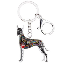 Load image into Gallery viewer, Great Dane Enamel Keychain - Tiny Beast Designs

